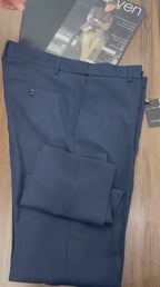 Pantalon classique bleu marine à ceinturon élastique sur les côtés, edition Premium- "morven"