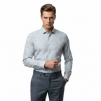 Chemise florale vert clair, en coton et lin, édition Platinium - "morven" morven