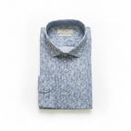 Chemise à motif gris en coton et lin, édition Platinium - "morven" morven