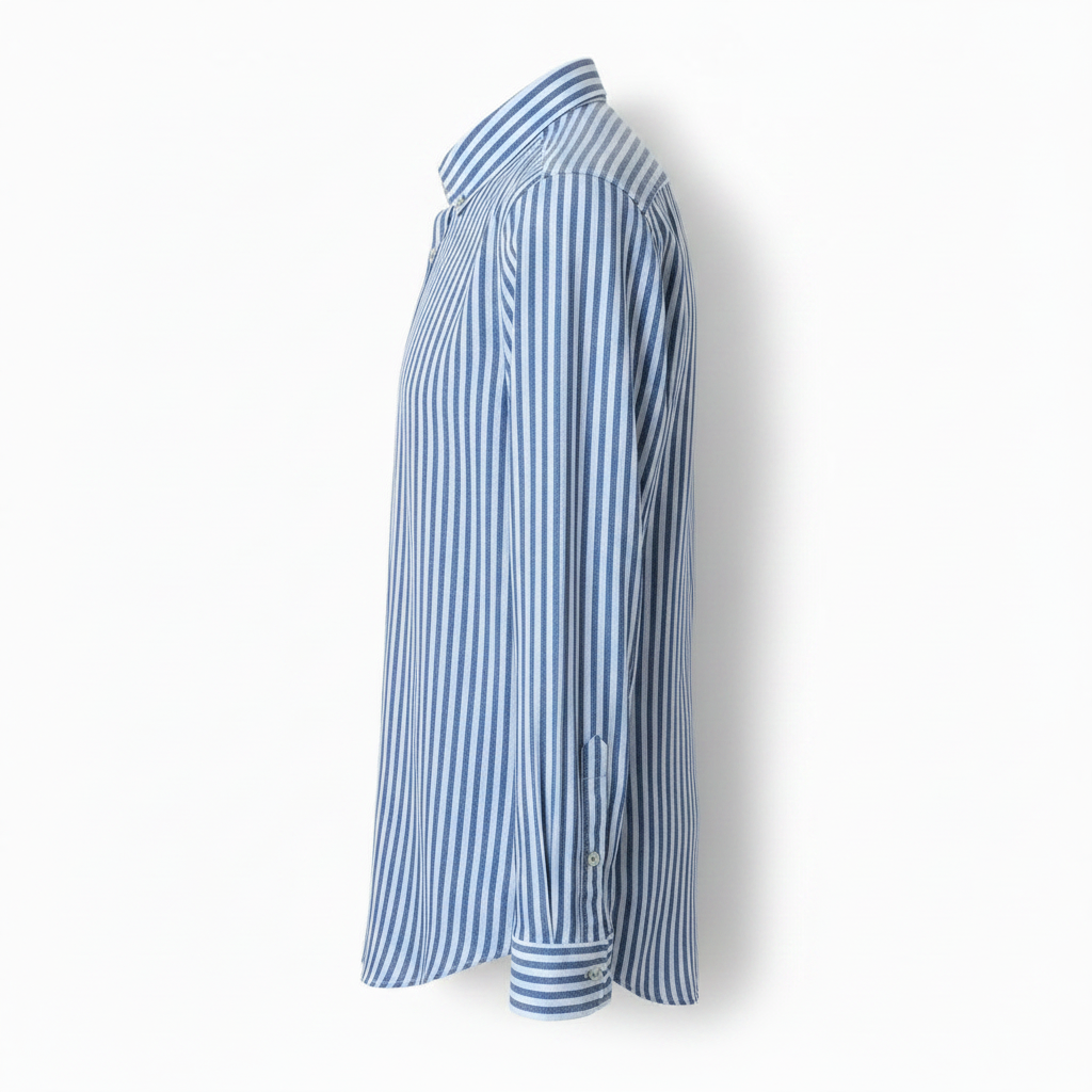 Chemise premium en coton, coupe slim à rayure bleu clair, édition Platinium - "morven" morven