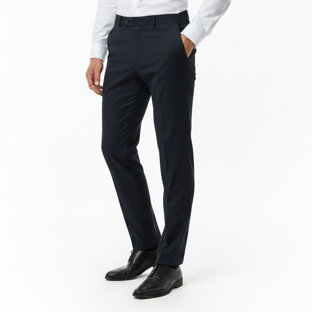 Pantalon classique noir  à ceinturon élastique sur les côtés, edition Premium - "morven"
