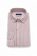 Chemise premium en coton, coupe slim à rayure marron clair, édition Platinium - "morven"