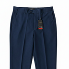 Pantalon classique bleu marine à ceinturon élastique sur les côtés, edition Premium- "morven"