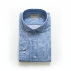 Chemise à rayures bleues en coton et lin édition Platinium - « morven » morven