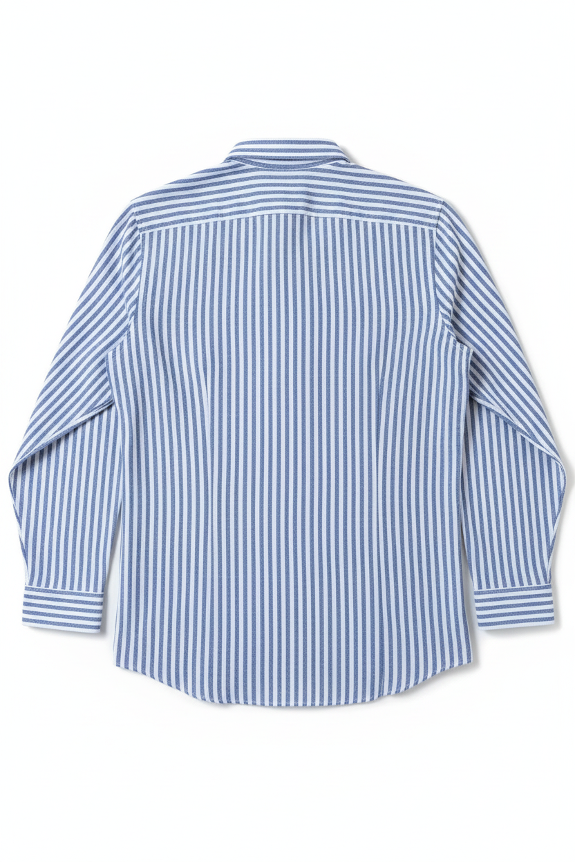 Chemise premium en coton, coupe slim à rayure bleu clair, édition Platinium - "morven" morven