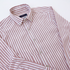 Chemise premium en coton, coupe slim à rayure marron clair, édition Platinium - "morven"