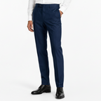 Pantalon classique bleu marine à ceinturon élastique sur les côtés, edition Premium- "morven"