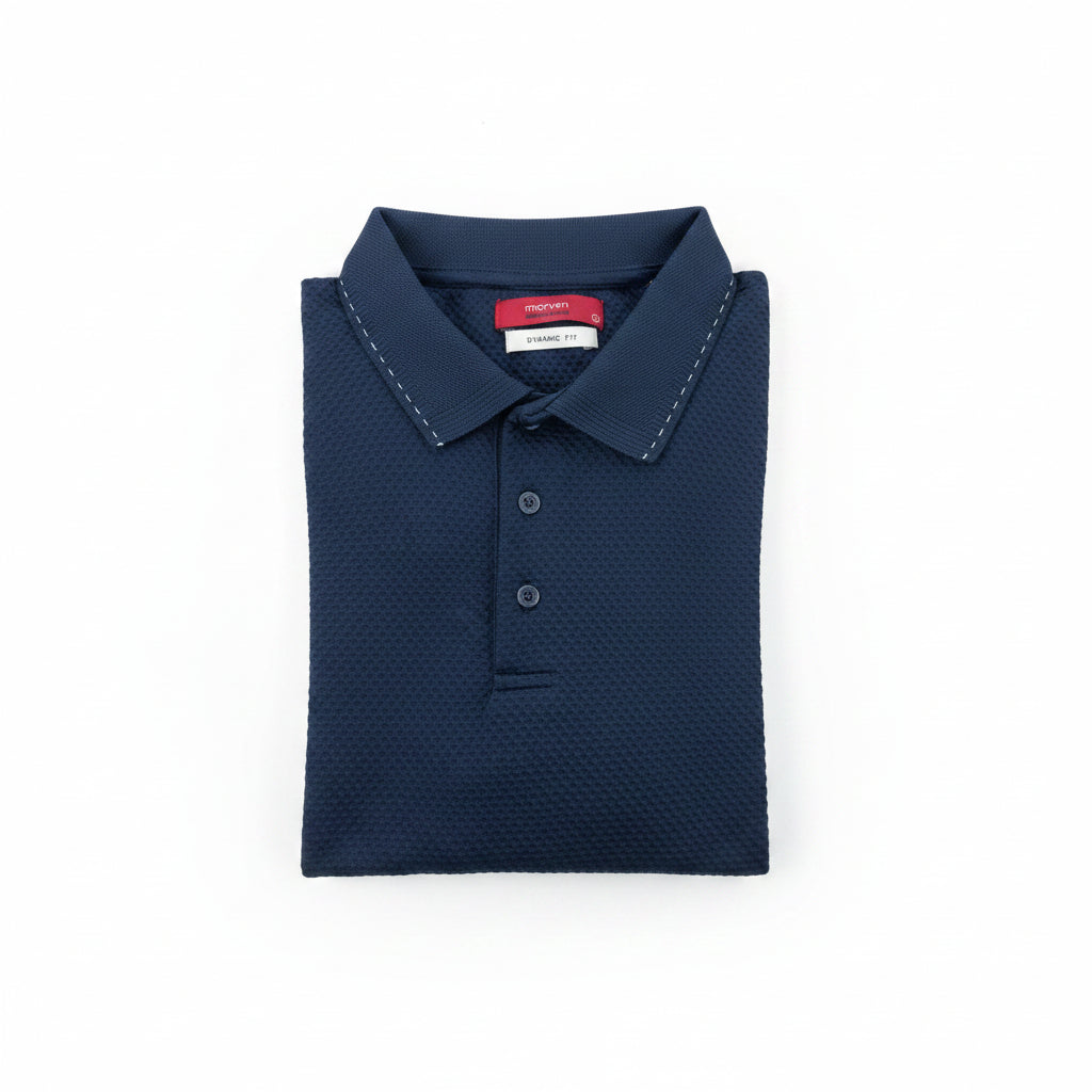 Polo en maille piquée bleu marine, édition Platinium – "morven"