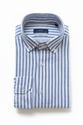 Chemise premium en coton, coupe slim à rayure bleu clair, édition Platinium - "morven" morven