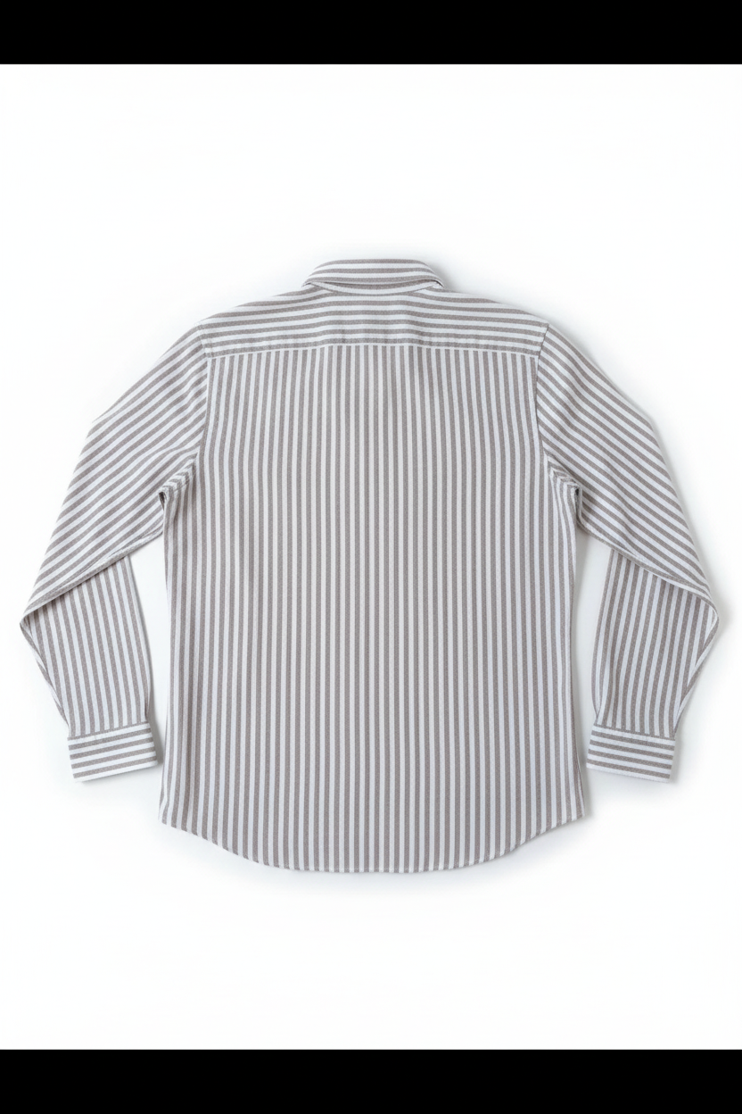 Chemise premium en coton, coupe slim à rayure kaki, édition Platinium - "morven" morven