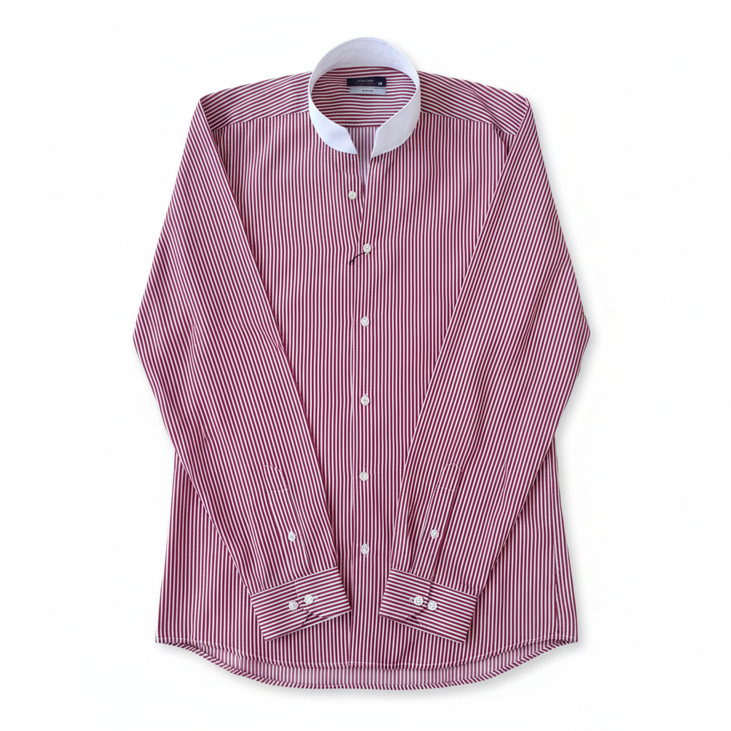 Chemise slim à col tulipe, à rayure rouge, édition Platinium - "morven" morven