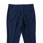Pantalon classique bleu marine à ceinturon élastique sur les côtés, edition Premium- "morven"