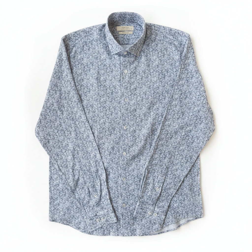 Chemise à motif gris en coton et lin, édition Platinium - "morven" morven