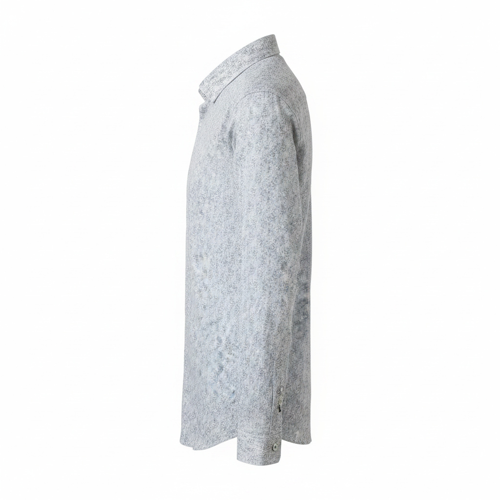 Chemise florale vert clair, en coton et lin, édition Platinium - "morven" morven