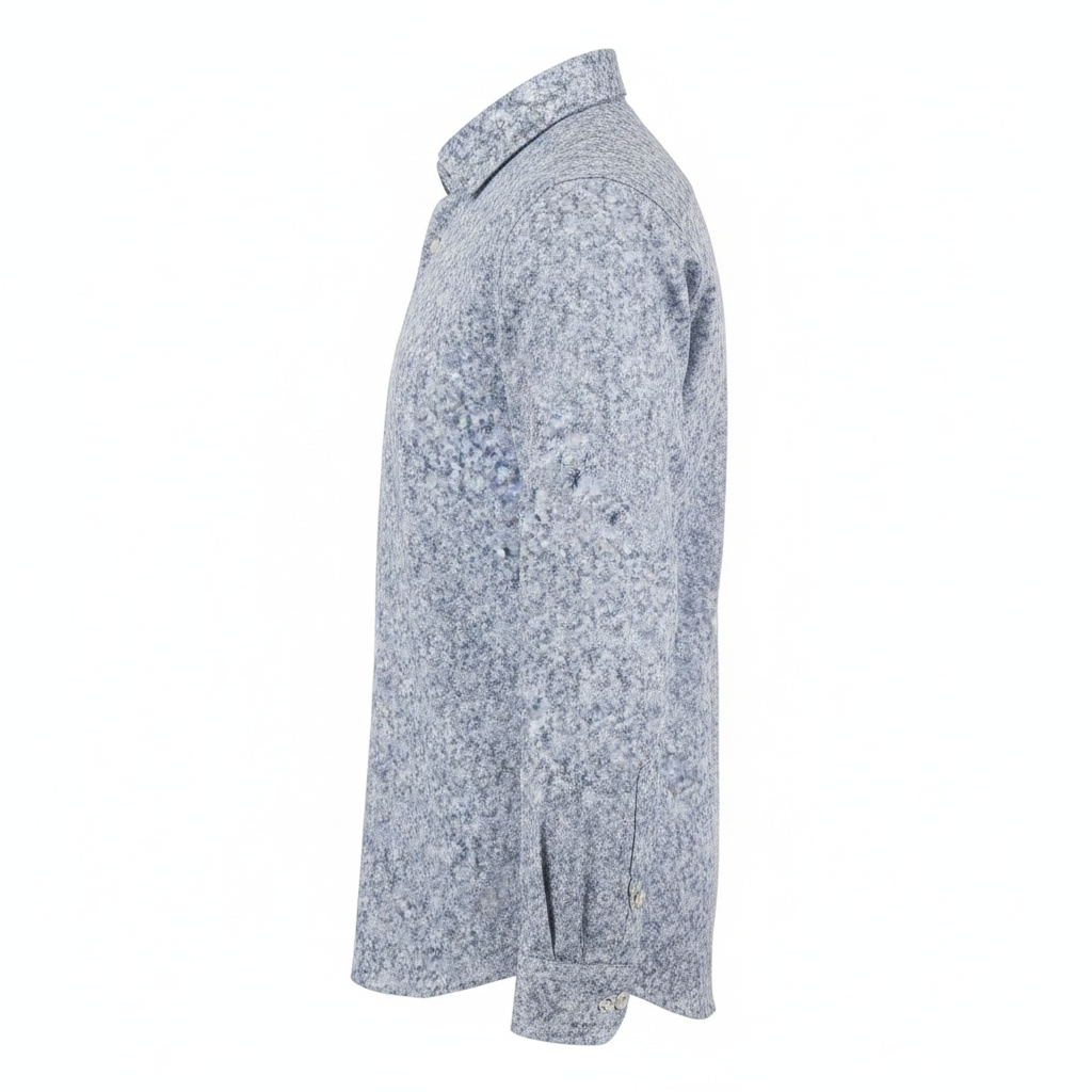 Chemise à motif gris en coton et lin, édition Platinium - "morven" morven