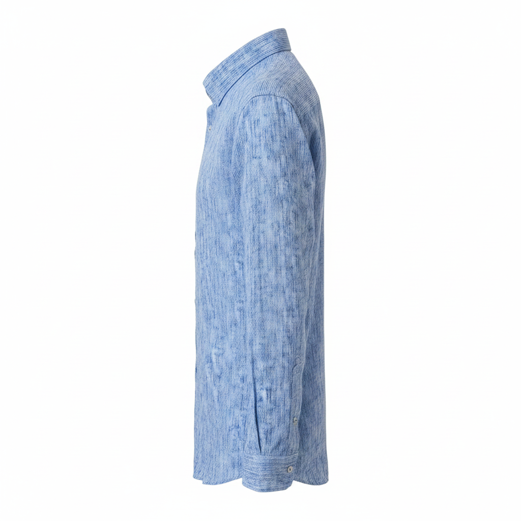 Chemise à rayures bleues en coton et lin édition Platinium - « morven » morven