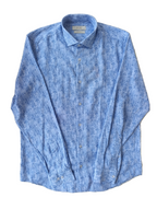 Chemise à rayures bleues en coton et lin édition Platinium - « morven » morven