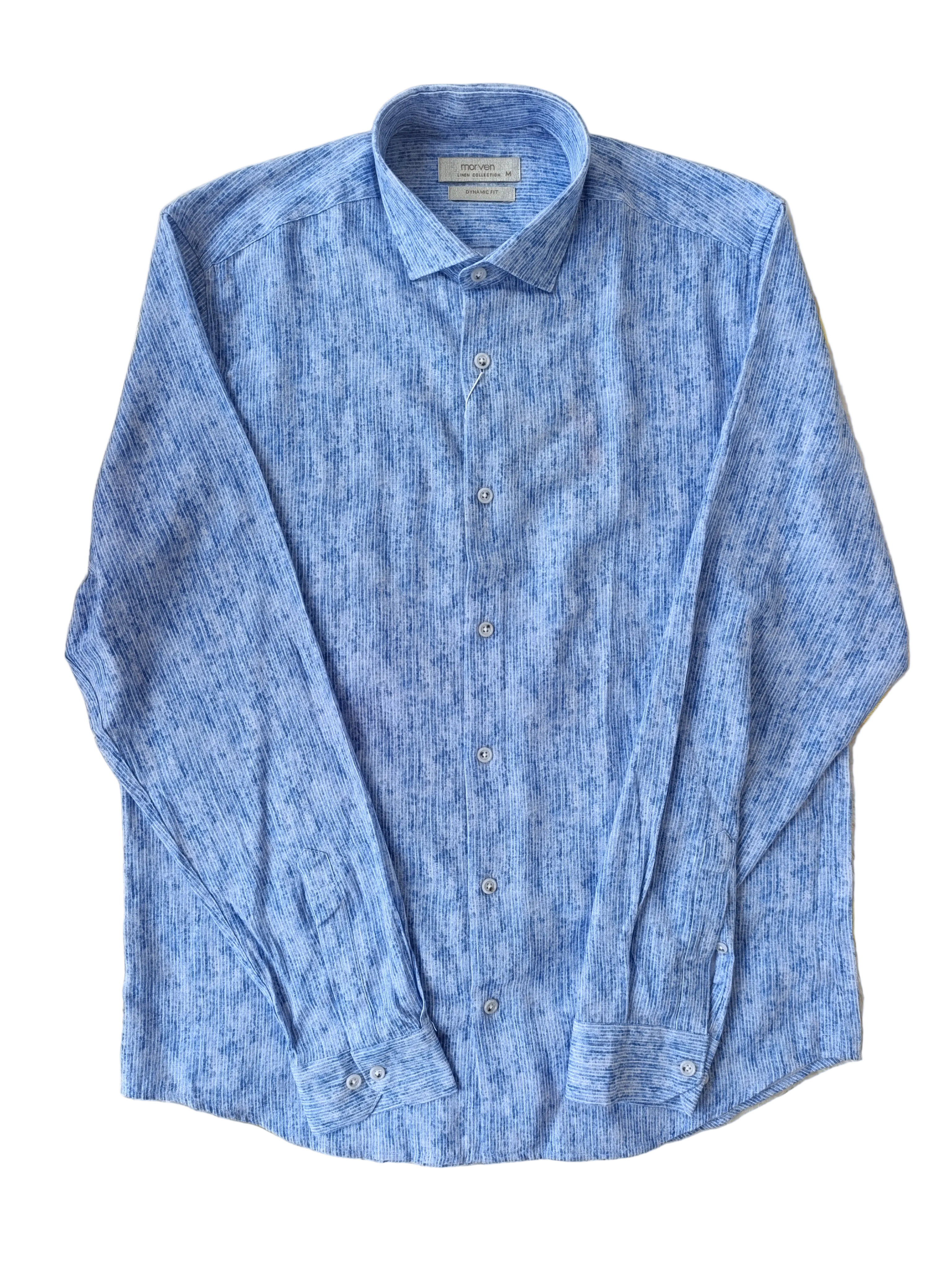 Chemise à rayures bleues en coton et lin édition Platinium - « morven » morven