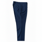 Pantalon classique bleu marine à ceinturon élastique sur les côtés, edition Premium- "morven"