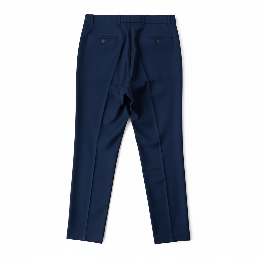 Pantalon classique bleu marine à ceinturon élastique sur les côtés, edition Premium- "morven"