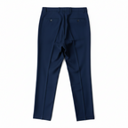 Pantalon classique bleu marine à ceinturon élastique sur les côtés, edition Premium- "morven"