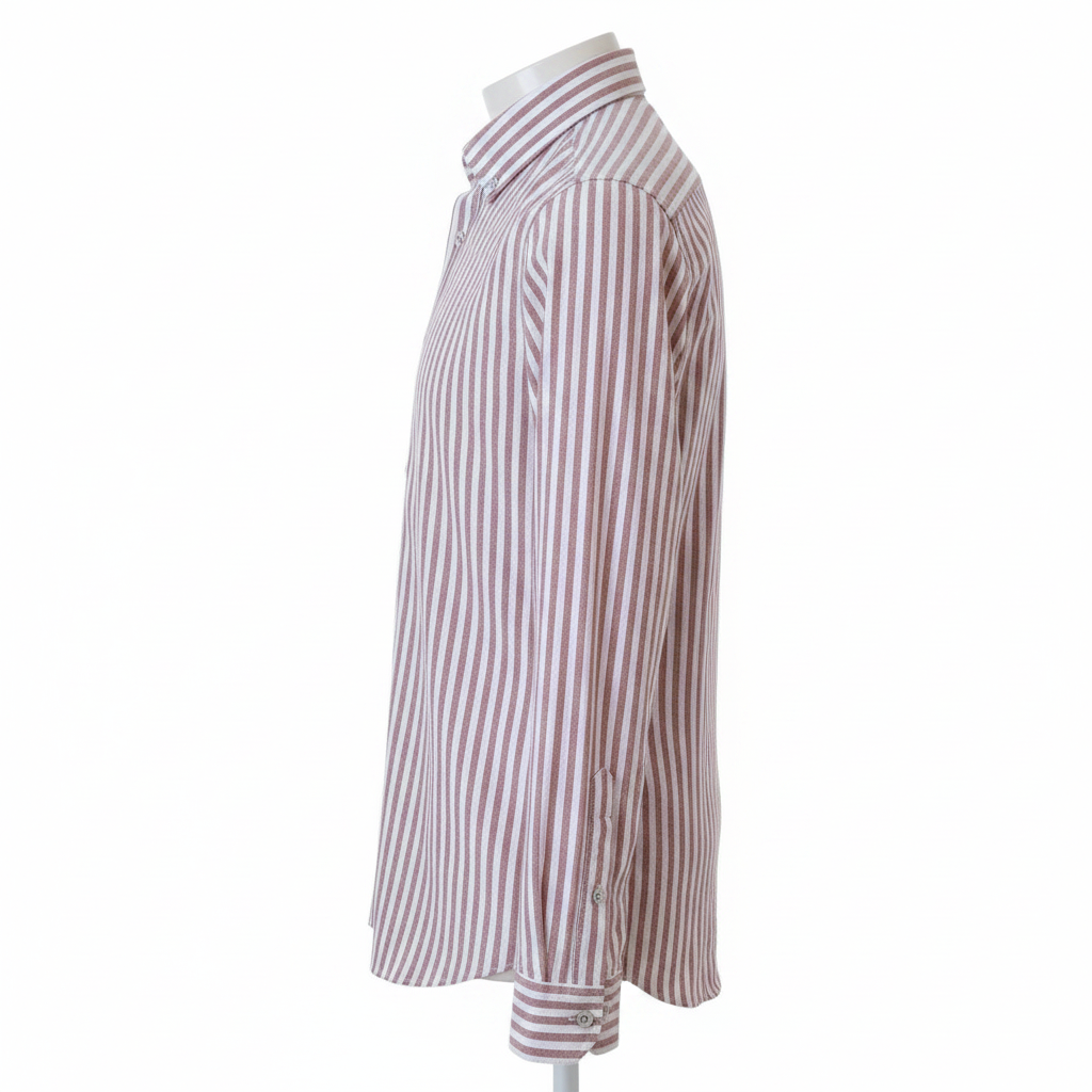 Chemise premium en coton, coupe slim à rayure marron clair, édition Platinium - "morven"