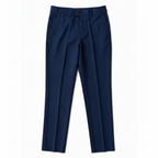 Pantalon classique bleu marine à ceinturon élastique sur les côtés, edition Premium- "morven"