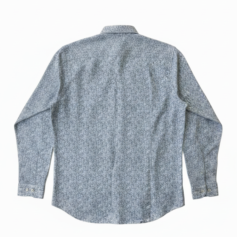 Chemise à motif gris en coton et lin, édition Platinium - "morven" morven