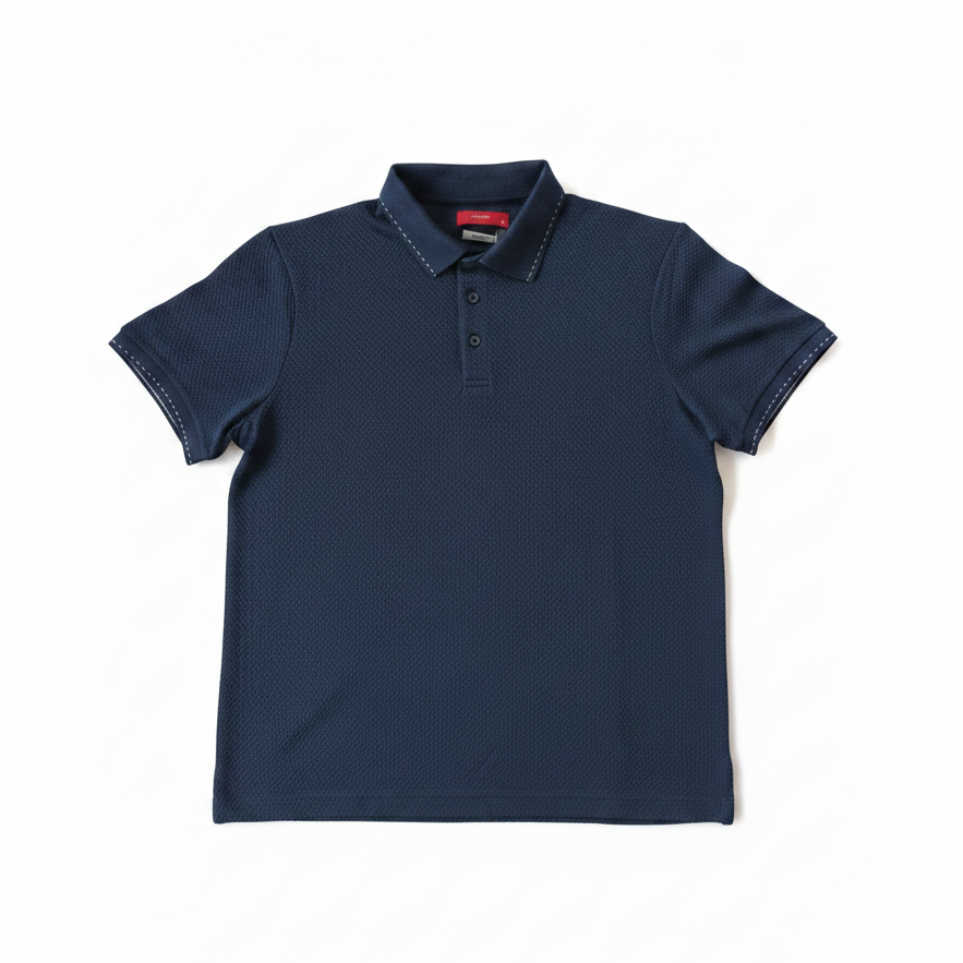 Polo en maille piquée bleu marine, édition Platinium – "morven"