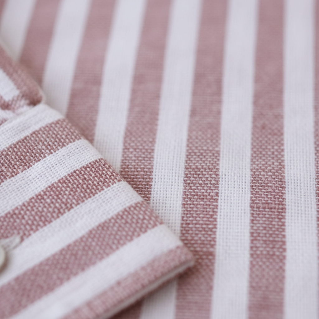 Chemise premium en coton, coupe slim à rayure marron clair, édition Platinium - "morven"