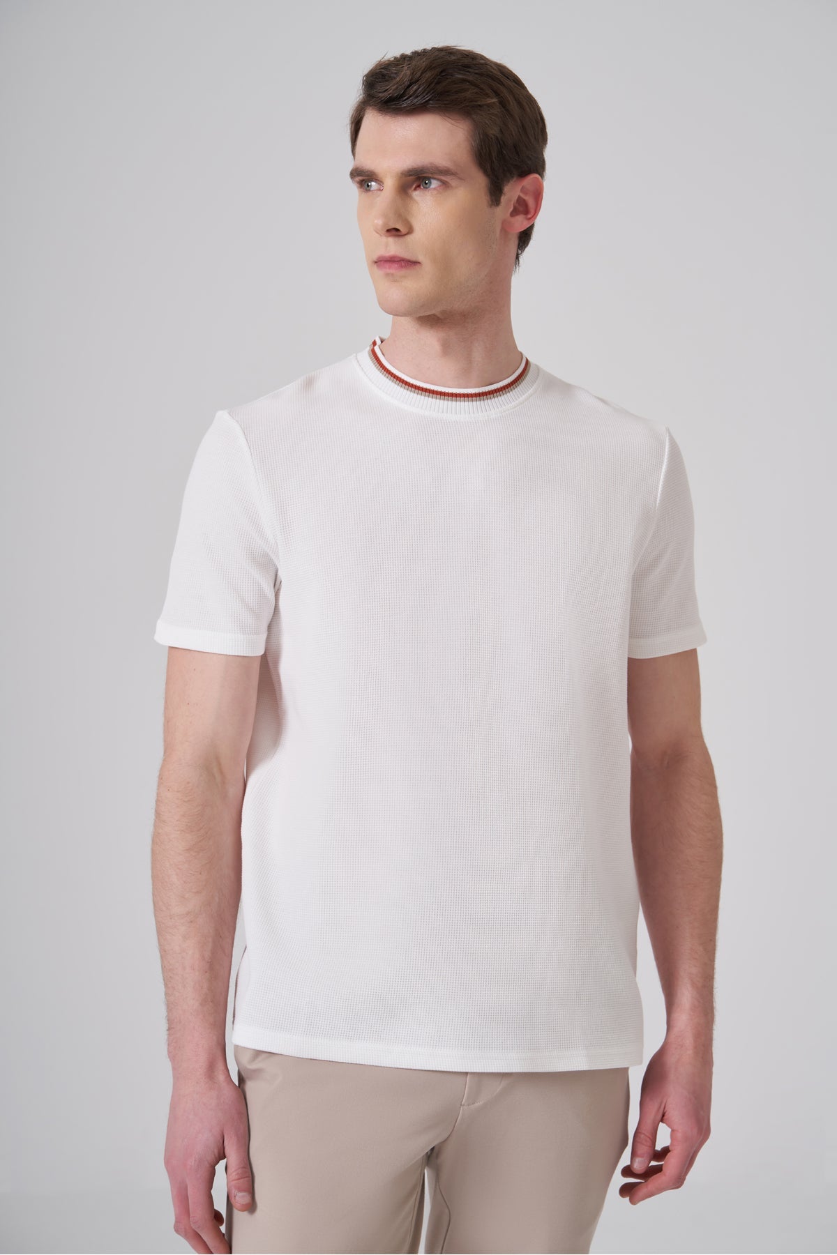 T-shirt piqué en coton blanc écru, édition Platinium – "morven" morven