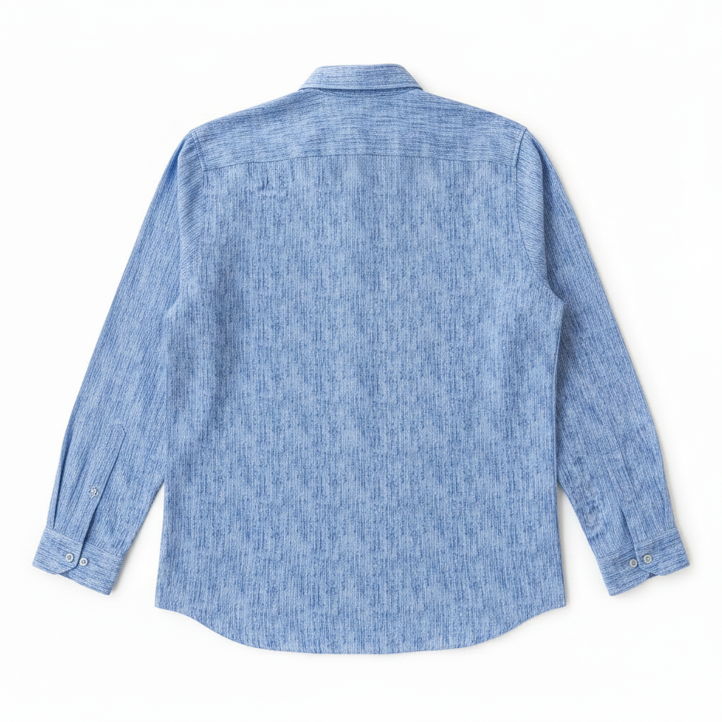 Chemise à rayures bleues en coton et lin édition Platinium - « morven » morven